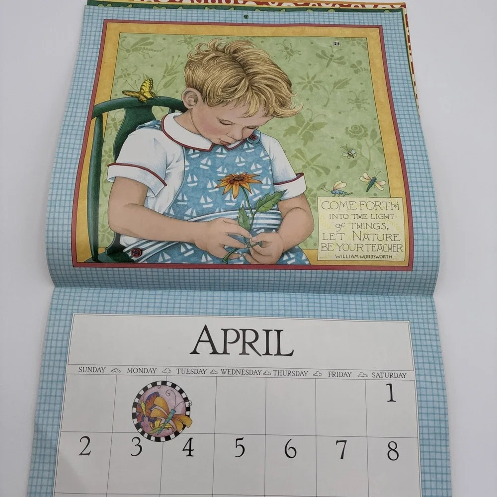 Vintage Mary Engelbreit 1989 Family Traditions Wall Calendar Whimsical Art 12x12